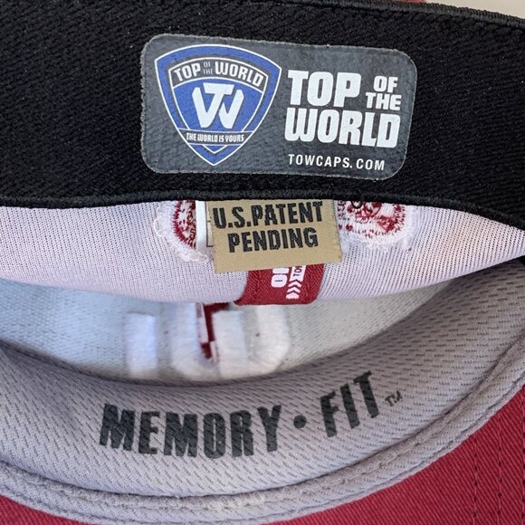 Oklahoma University Sooners Ball Cap Top Of The World Burgundy Embroidered Fan - Picture 5 of 11